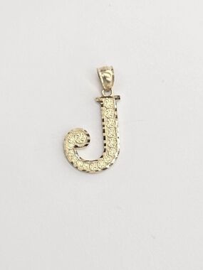 14k Real Gold Letter J Pendant Necklace Charm
